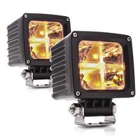 SS VISION 2PCS 25W Deep Reflector Cups Longer Distance LED Pods with Yellow Light - 3.4Inches 4000LM Super Bright LED Work Light for SUV ATV Jeep Boat