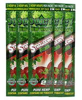 Juicy Jay Hemp Wraps Strawberry (5 Packs, 2 Wraps Per Pack) Total 10 Wraps with ES Scoop Card