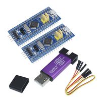 Aideepen ST-Link V2 Programming Unit Emulator Downloader(Random Color)+2PCS 40pin STM32F103C8T6 ARM STM32 SWD Minimum System Board Micro USB