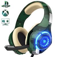 PS4 Gaming Headset with mic, Beexcellent Xbox One Headset with Stereo Sound Noise Isolation Memory Foam LED Light for PC Laptop Tablet
