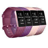 Molitececool Classic Bands for Fitbit Charge 3/Charge 3SE-4pack Adjustable Sport Replacement Watch Strap for Men Women Large