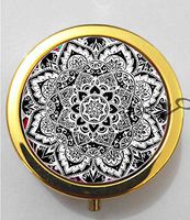 BlackKey Boho Drawing 3-Compartment Decorative Pocket Gift Box Case Organizer for Pill, Color 2 -1060