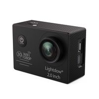 Lightdow LD6000 WiFi 1080P HD Sports Action Camera Kit - App Remote Control 30m Waterproof 2.0 Inch LCD Screen 170 Degree Wide Angle 2 Rechargeable Batteries and Mounting Accessories (Black+WiFi)