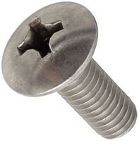 18-8 Stainless Steel Machine Screw, Plain Finish, Truss Head, Phillips Drive, Meets ASME B18.6.3, 3/4" Length, Fully Threaded, #8-32 UNC Threads (Pack of 100)