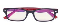 Anti Blue Light Computer Reading Glasses Reduce Eyestrain Eyeglasses Men Women(Black-Red) +3.0