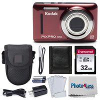 Kodak PIXPRO Friendly Zoom FZ43 16 MP Digital Camera (Red) + Great Accessories
