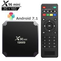 Android TV Box, Raxxio X96 Mini Smart Android Box 2GB DDR3 Memory 16GB eMMC Flash S905W Quad Core Arm Cortex A53 @2GHz H.264 4K UHD Output Android Version 7.1.2 Wifi Built in for fast 4K 1080P viewing