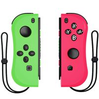 Kinvoca Joy Pad Controller for Nintendo Switch, L/R Switch Controller Replacement, Wired/Wireless Switch Remotes - Pink and Green
