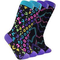 Compression Socks for Men & Women, BEST Graduated Athletic Fit for Running, Nurses, Shin Splints, Flight Travel, Maternity Pregnancy WXXM 4 Pairs