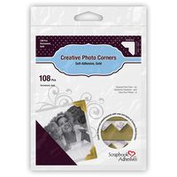 3L Scrapbook Adhesives Self-Adhesive Creative Paper Photo Corners, Gold, 108-Pack