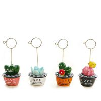 4-Set of Card Photo Holder, ZONYEO Mini Plant Reserved Number Clip Name Note Memo Stand Office Supply Home Decoration Desk Small Clamps Stand Accessories.
