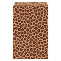Ikee Design 200 Pcs of 6" X 9" Flat Plain Leopard Prints Paper or Patterned Kraft Bags for Candy, Cookies, Merchandise, Party Favors, Gift Bags, Small Paper Bags