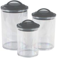 Reston Lloyd 11111 6pc Acrylic Canister Set, Set of 3, Gray