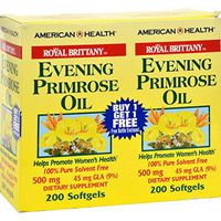 American Health Royal Brittany Evening Primrose Oil Softgels, 2 Pack - Promotes Women's Health - Nutritional Support for Women With PMS - Non-GMO, Gluten-Free - 500 mg, 200 Count, 400 Total Servings