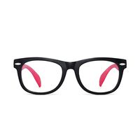 Kids Blue Light Blocking Glasses Children Anti Eyestrain Eyewear for Computer, Phones, TV, Video Gaming Girls Boys Black Frame Red Temple