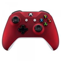 eXtremeRate Red Faceplate Cover, Soft Touch Front Housing Shell Case, Comfortable Soft Grip Replacement Kit for Microsoft Xbox One X & One S Controller