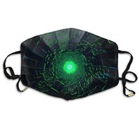 Green Abstract Pattern Reusable Polyester Dust Mask Health Care Mask