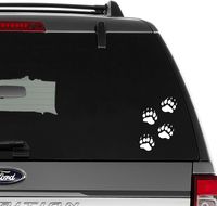 Black Bear Paws Print Tracks Hunting Vinyl Decal Sticker For Wall Decor, Windows, Laptop, Car, Truck, Motorcycle, Vehicles (Size-6 inch/15 cm Tall) - (Gloss WHITE Color)