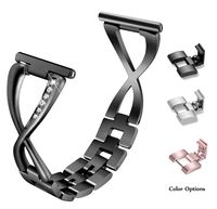 Valchinova Compatible with Fitbit Versa Band Replacement for Women Metal Versa Lite Bracelet Gear S3 Classic Watchband Amazfit 2 Stratos Strap LG Watch Urbane Wristband Zenwatch 1 Gen (Black)