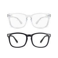 2 Pack Blue Light Blocking Glasses for Women men, Anti Blue Light Computer Reading Gaming Glasses, Anti Eye Strain Headache (Sleep Better), UV400 Transparent Lens(Black +Transparent Frame)
