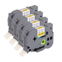 Molshine Compatible Extra Strength Adhesive Laminated Label Tape,Replacement for Brother P-Touch TZeS641 TZe-S641 TZS641 TZ-S641,Black on Yellow,18mm x 8m(3/4 inch x 26.2 feet),4 Pack