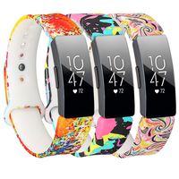 Baaletc Bands Compatible with Fitbit Inspire Hr&Inspire&Ace 2 Accessories Band Sport Strap Inspire Hr Bands for Women(Painting/Graffiti/Paisley 3Pack Large)