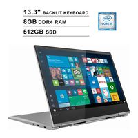 Lenovo Yoga 730 Newest 13.3 Inch FHD 1080P 2-in-1 Touchscreen Laptop - Intel i5-8250U Up to 3.4GHz, Intel UHD 620, 8G RAM, 512GB PCIe SSD, FPReader, Backlit Keyboard, JBL Speakers, Win10