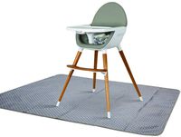 Splat Mat for Under High Chair - Splash Mat | Washable & Water Resistant | Non-Toxic | Multiple Uses | Easy to Wipe | Quick Drying | Large 42 inch Size | Comes w/Carrying case for Floor or Table