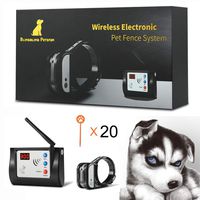 Blingbling Petsfun Electric Wireless Dog Fence System, Pet Containment System and Pets with Waterproof and Rechargeable Training Collar Receiver for 1 Dogs Container Boundary (with 20 Flags)
