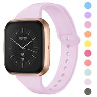 DAIKA Silicone Bands Compatible with Fitbit Versa 2/ Versa/Versa Lite Slim Soft Replacement Wristband Waterproof Accessories Sport Strap for Versa Women Men (Jelly Color,Large Small)