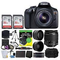 Canon EOS Rebel DSLR T6 Camera Body + Canon 18-55mm EF-S IS II Autofocus Lens + Wide Angle & 2x 58mm Lens + SanDisk 64GB Card + T6/1300D for Dummies + Photo4Less Gadget Bag + Quality Tripod - Full Kit