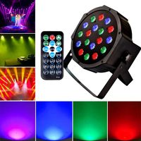 KOOT DJ Disco Light 18W LEDs RGB 9 Modes Par Stage Uplighting Can Party Light Club Lights Controlled by Remote and DMX Control for DJ Club Bar Wedding Show