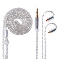 Better Upgraded Silver Plate Replacement Cable,8 Core Headset Braided Silver Plated Wire Upgrade Earphone Cable for SHURE UE900 SE215 SE315 SE846 SE535 TIN Audio T2 f9 LZ etc.(Silver- MMCX 3.5mm)