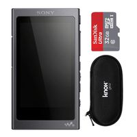 Sony NW-A45/B Walkman with Hi-Res Audio, Grayish Black with 32GB Micro SD and Hardshell Carrying case Bundle (3 Items)