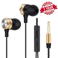 Earbuds with Mic,Wired Headphones, Woozik A960 Noise Isolation Stereo Headset with Volume Control, Compatible with Smartphones, Tablets, Laptops, Xbox One, Samsung, Android PS4 3.5mm (Gold)