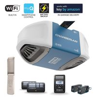 Chamberlain Group Chamberlain B970 Smartphone-Controlled Ultra-Quiet & Strong Belt Drive Garage Door Opener with Battery Backup and MAX Lifting Power, Blue