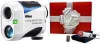 Nikon Coolshot Pro Stabilized Golf Laser Rangefinder Gift Box Bundle | +PlayBetter Microfiber Towel, Extra CR2 Battery & PlayBetter Pitchfix Divot Tool | Slope, Tournament Legal