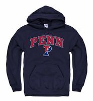 Campus Colors NCAA Adult Arch & Logo Gameday Hooded Sweatshirt (Penn Quakers - Navy, X-Large)