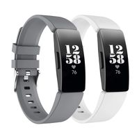 Intoval Silicone Bands for Fitbit ace 2,Replacement Bands for Fitbit ace 2 Bands for Kids Boys Girls Soft Sport Band for Fitbit Ace 2 Activity Tracker for Kids.(White+Gray)
