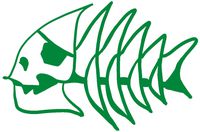 hBARSCI Fish Bones Vinyl Decal - 5 Inches - for Cars, Trucks, Windows, Laptops, Tablets, Outdoor-Grade 2.5mil Thick Vinyl - Green