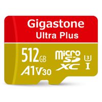 Gigastone 512GB Micro SD Card, A1 V30 Run App for Smartphone, UHD 4K Video Recording, High speed 4K Gaming 100MB/s, Micro SDXC UHS-I U3 C10 Class 10 Memory Card with Adapter