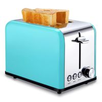 Toaster 2 Slice, Retro Small Toaster with Bagel, Cancel, Defrost Function, Extra Wide Slot Compact Stainless Steel Toasters for Bread Waffles, Turquoise/Aqua