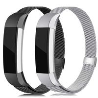 LNOOIU Metal Bands Compatible with Fitbit Alta, Replacement for Alta HR Stainless Steel Bands Adjustable Accessory Wristband for Alta Bracelet Women Men Girls Boys(2 Pack Small B)