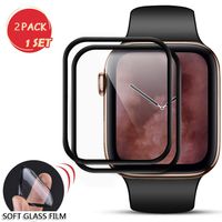 Smartwatch Screen Protector for Apple Watch 42mm Series 3/2/1-Max Coverage 3D Curved Flexible Protective Film Tempered Film [9H Hardness+Clear+Scratch Resist+No-Bubble+Strong adsorption](42mm-2 Pack)