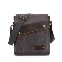 Vere Gloria Messenger Bag,Vintage Canvas Shoulder Crossbody Bag for Everyday Use (Gray)