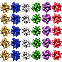 Allgala 30PC Value Pack Christmas Gift Wrapping Bows 6-Color Assorted