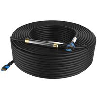 HDMI Cable 75 Feet Postta 4K HDMI2.0 Cable with Built-in Signal Booster Support 4K(2160P),3D,1080P,Ethernet,Audio Return(ARC)-(Black-Pale Blue)