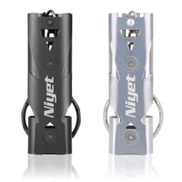Niyet Outdoor Emergency Survival Whistle, High Pitch Safety Whistle for Camping, Hiking, Hunting with Double Tubes Lanyard Keychain, Pack of 2