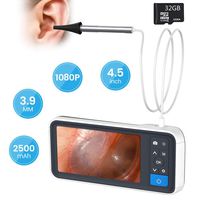 LCD Digital Otoscope, ROTEK 4.5 inch 1080P HD Screen Ear Scope Endoscope Profession Inspection Camera with 2500mAh Rechargeable Battery and 32GB SD Card
