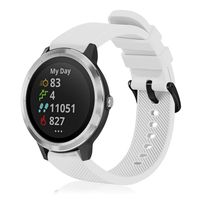 Fintie for Garmin Vivoactive 3, Forerunner 245 Band, 20mm Soft Silicone Replacement Sport Strap with Metal Buckle Compatible Vivoactive 3 Music, Vívomove HR, Forerunner 645 Music Smartwatch, White
